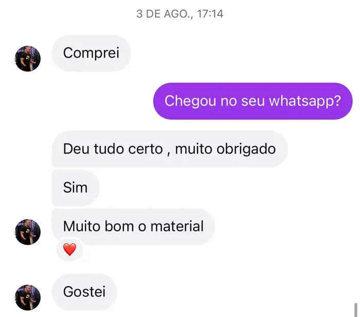 Mensagem real de cliente 5