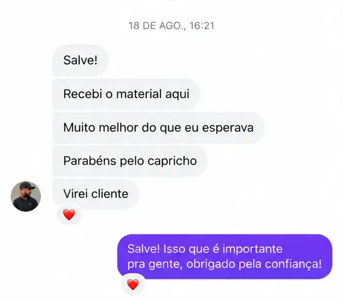 Mensagem real de cliente 3